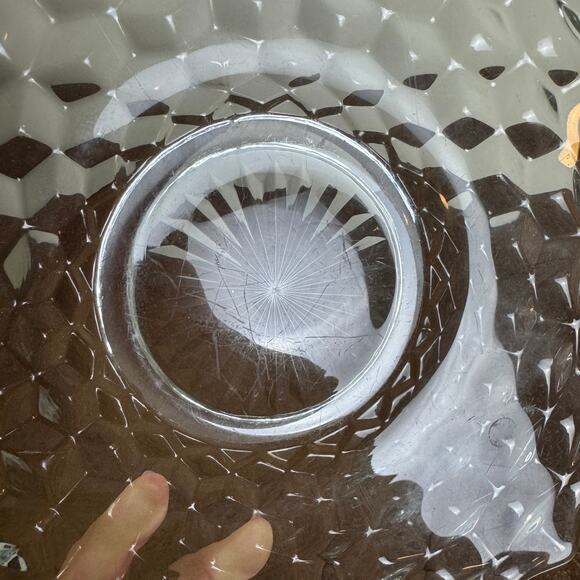 Fostoria American Crystal Clear Glass Cubist 12 Inch Cake Plate Serving Platter - Picture 3 of 6